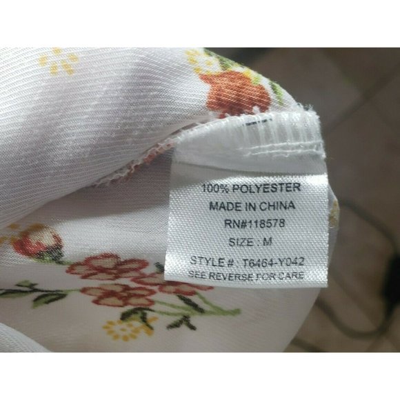 Haute Project LA M Button Front Long Duster White W/ Flower Print - Picture 6 of 7